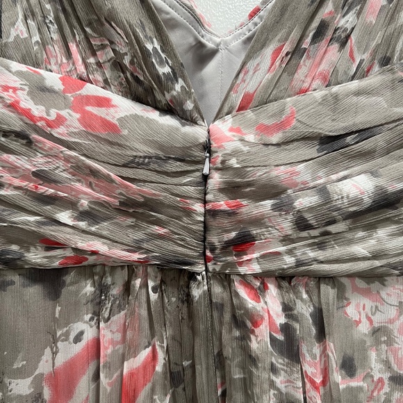 Amsale Floral Print Silk Chiffon Gown - Picture 4 of 9